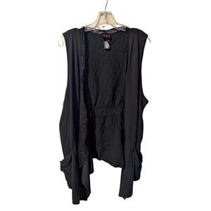 Torrid Black Vintage Vest Style Open Cardigan Cover Mesh Sequins Size 3 3X
